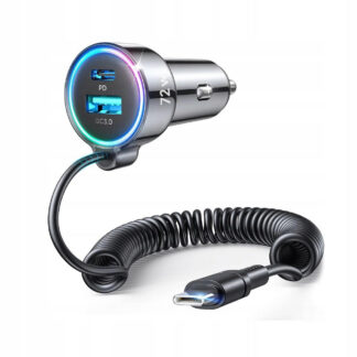 3v1 nabíjačka do auta Joyroom JR-CL07 72W 4.0A PD 3.0 QC 3.0 1x USB-A 1x USB-C s 1,6m káblom