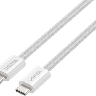 Magneticky navíjateľný kábel Unitek USB-C PD 100W biely 1 m