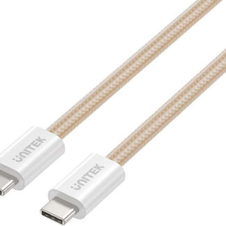 Magneticky navíjateľný kábel Unitek USB C PD 100W, béžový, 1 m