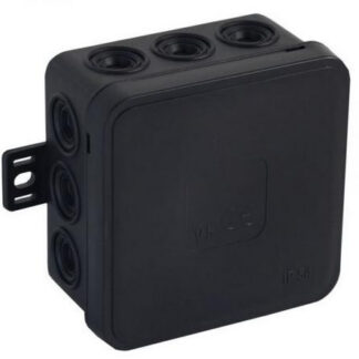 Inštalačná krabica nadomietková prázdna 12 vstupov Viplast V5 klik Čierna IP54 75x75x41mm 035-05