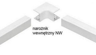 Príslušenstvo pre lišty elektroinštalačných, roh vnútorný Biely NW 90x40 (1 ks)