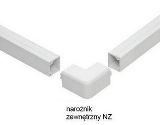 Príslušenstvo pre lišty elektroinštalačných, roh vonkajší Biely NZ 40x25 (1 ks)