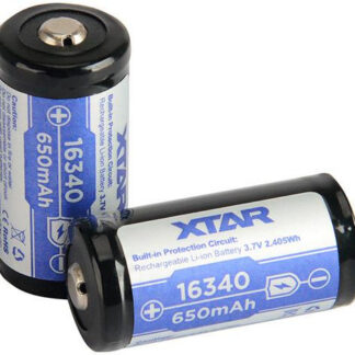 Akumulatorek 16340 / R-CR123 3,7V Xtar 650mAh (1 ks) s zabezpečením