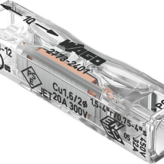 Rýchlospojka priechodná univerzálna Linka/Drôt 2x 0,2-4mm2 WAGO 2773-2401 (Balenie 100 ks)