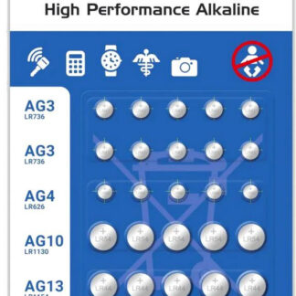 Sada 30 baterii 1,5V 10x AG3 / LR41 5x AG4 / LR626 5x AG10 / LR1130 10x AG13 / LR1154 everActive
