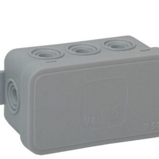 Inštalačná krabica nadomietková prázdna 8 vstupov Viplast V8 klik Sivá IP54 80x45x41mm 038-03